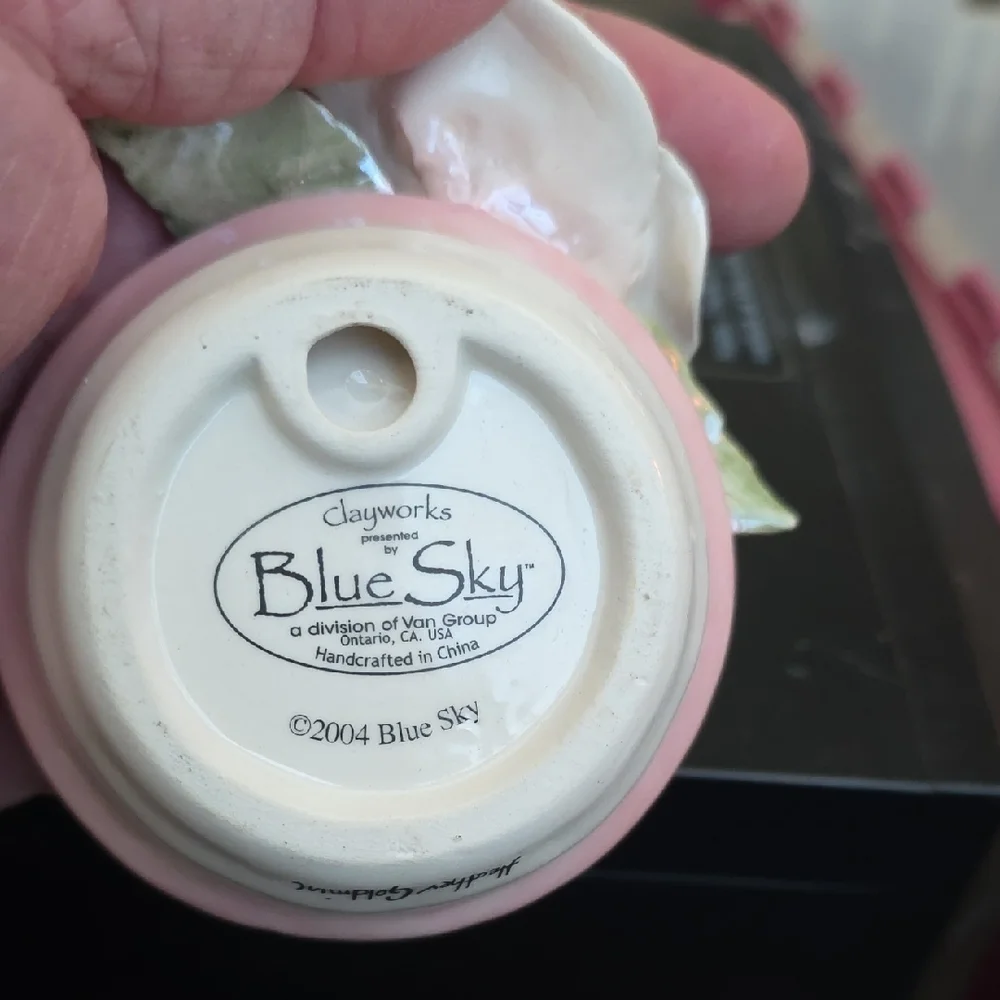Blue Sky Pink and Cream Rose Accent Dish